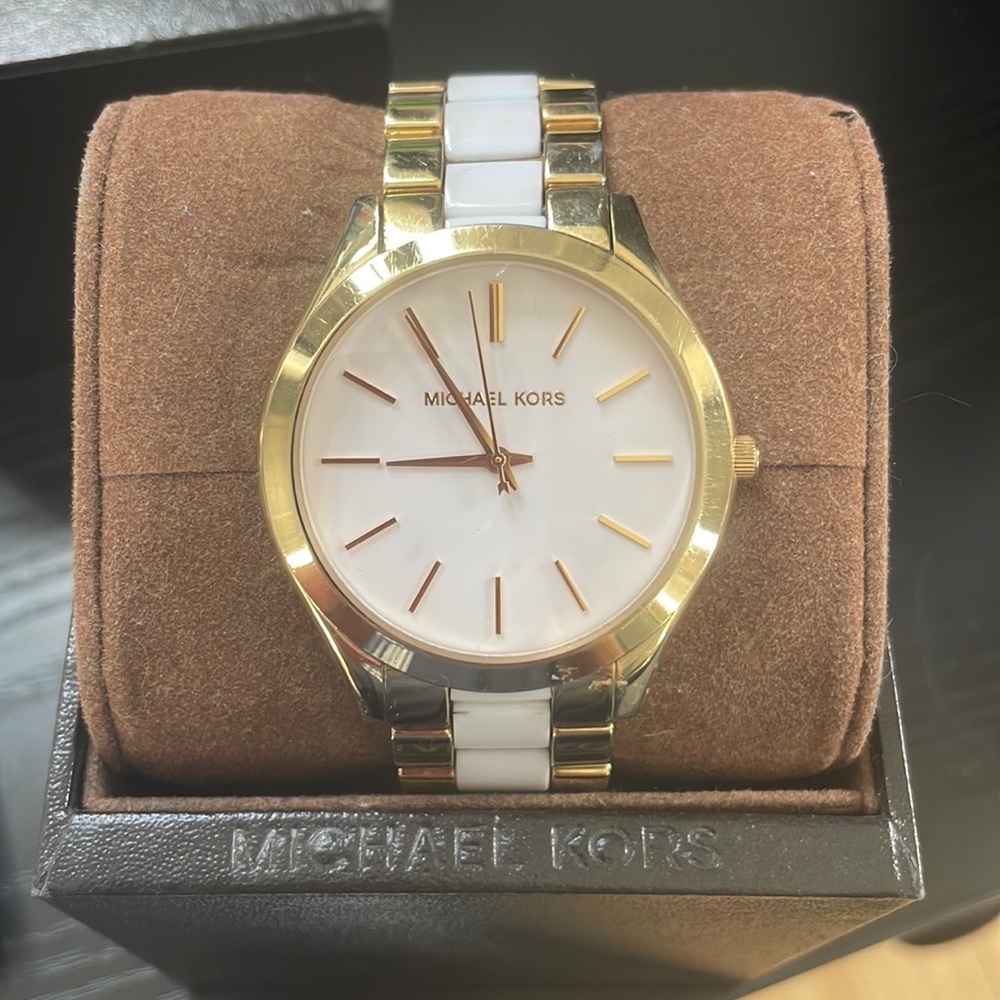 Michael Korea Gold and White Watch